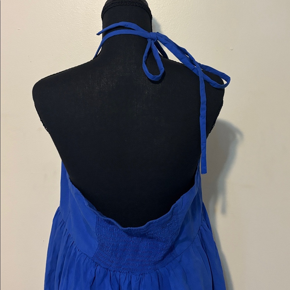 Universal Thread Royal Blue Halter Maxi Dress with side pockets. - Picture 3 of 8